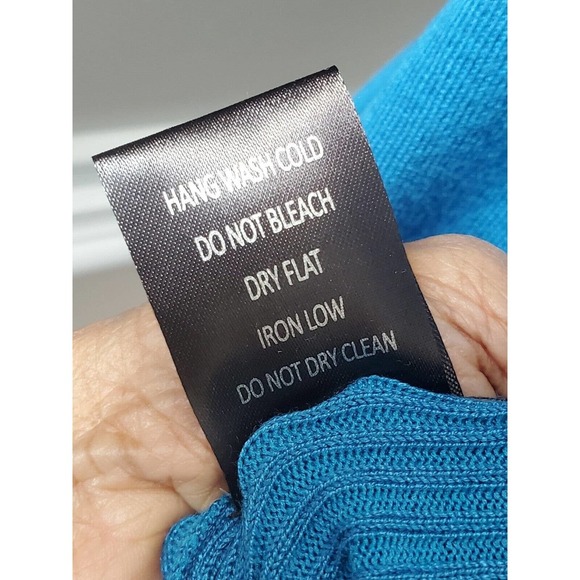 Ounce Women's Solid Blue Viscose Long Sleeve Pullover Knit Sweater Size 2XL - Picture 11 of 11